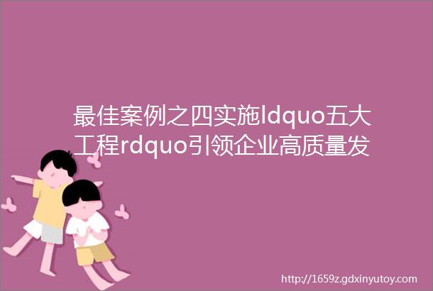 最佳案例之四实施ldquo五大工程rdquo引领企业高质量发展