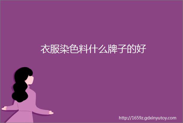 衣服染色料什么牌子的好